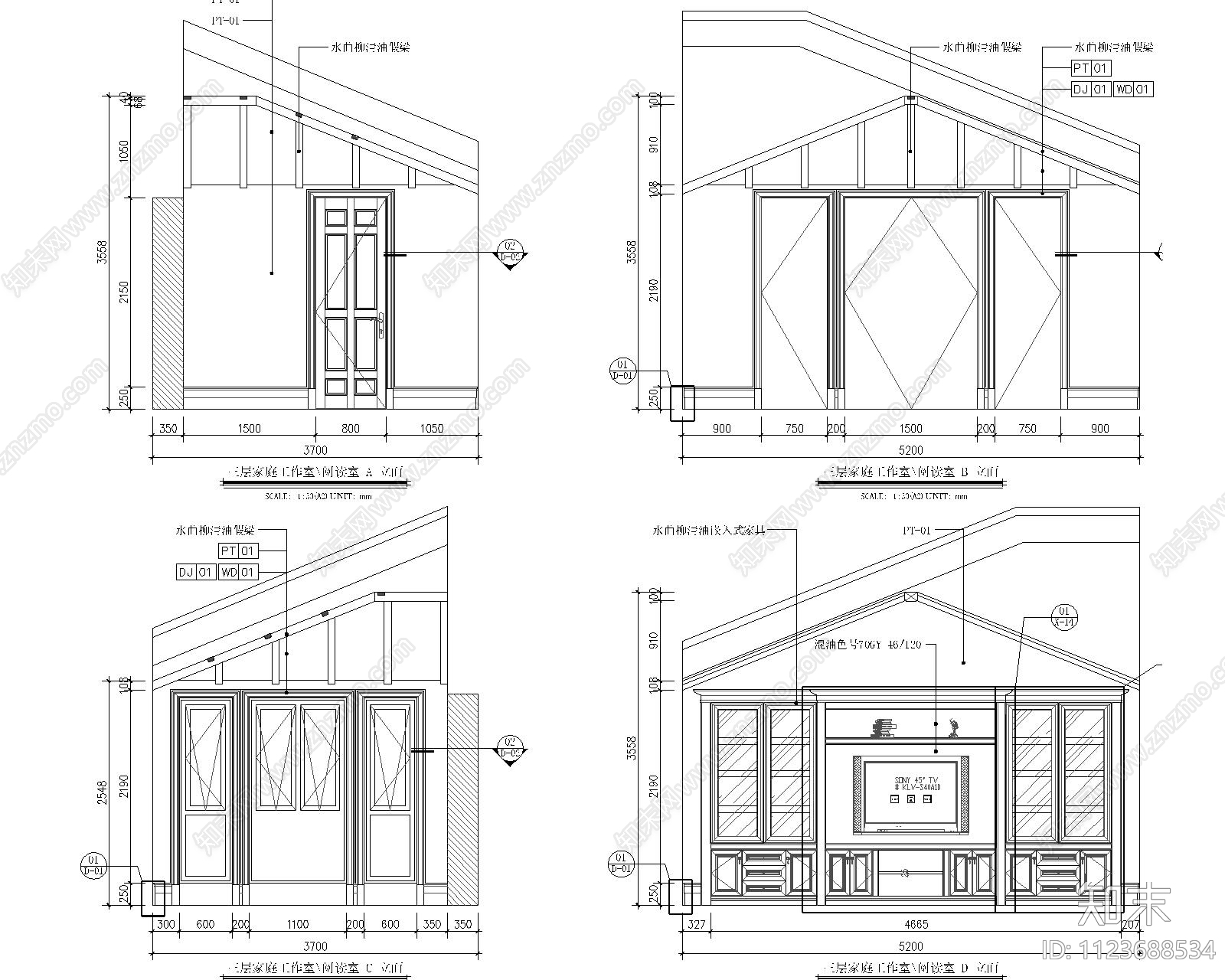 法式别墅住宅精装修施工图cad施工图下载【ID:1123688534】