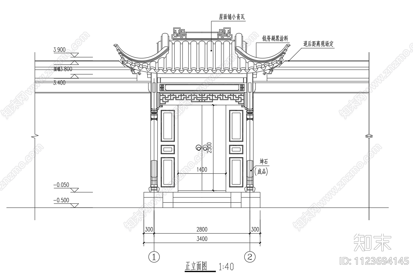 木结构农村小院门楼构造图施工图下载【ID:1123694145】