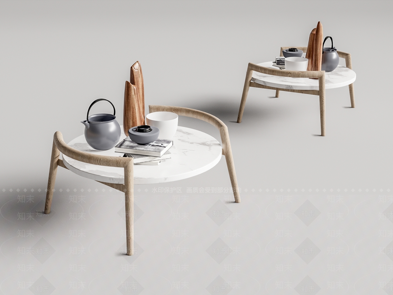 北欧原木边几3D模型下载【ID:1123695236】_知末3d模型网