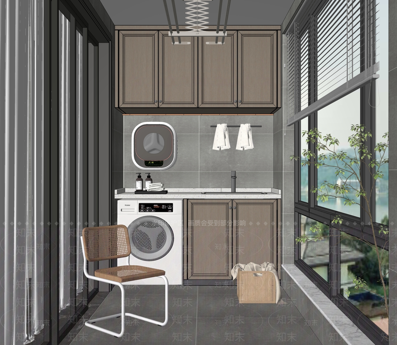 现代家居阳台SU模型下载【ID:1123703508】