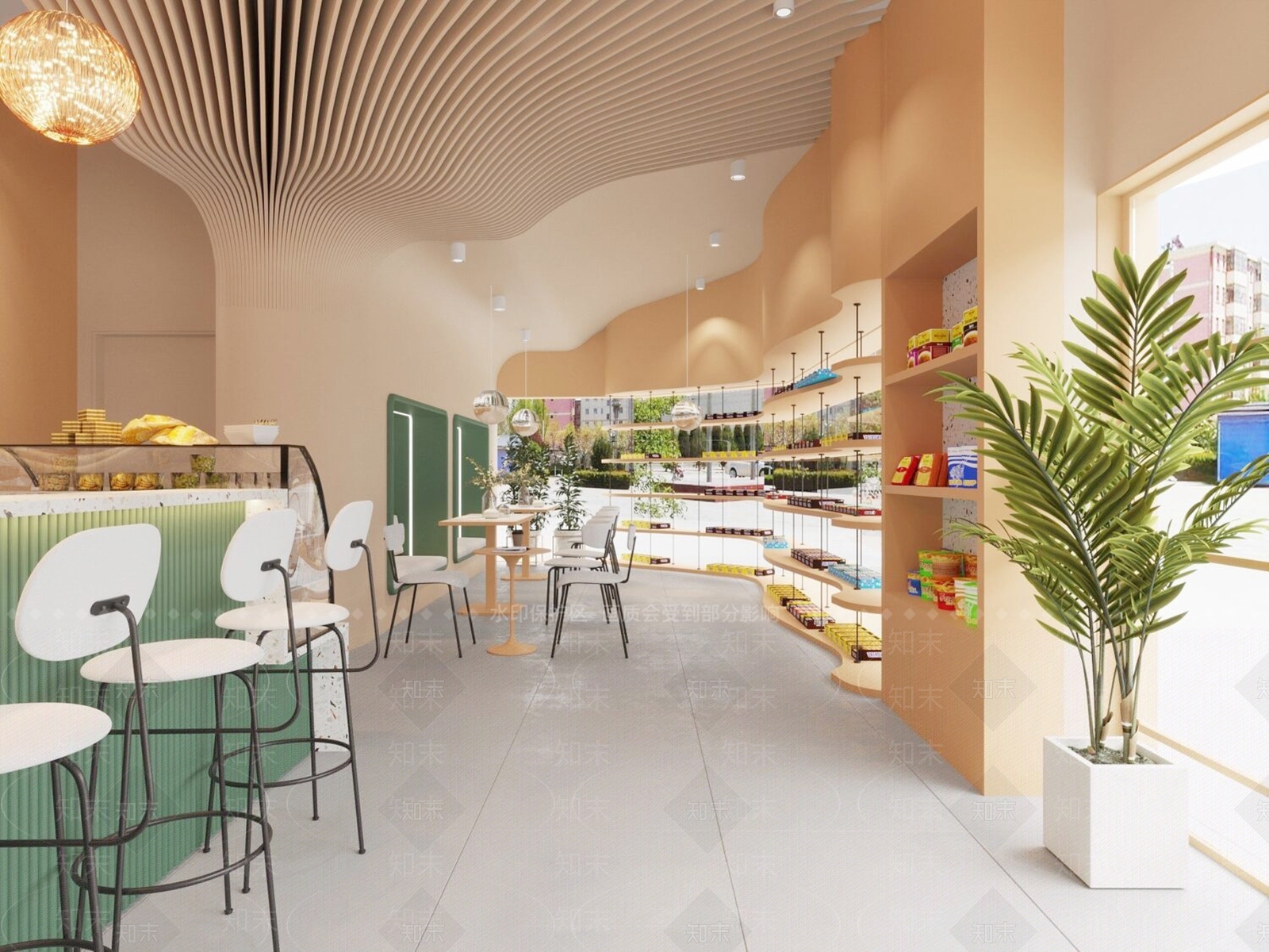现代奶茶店3D模型下载【ID:1123707302】