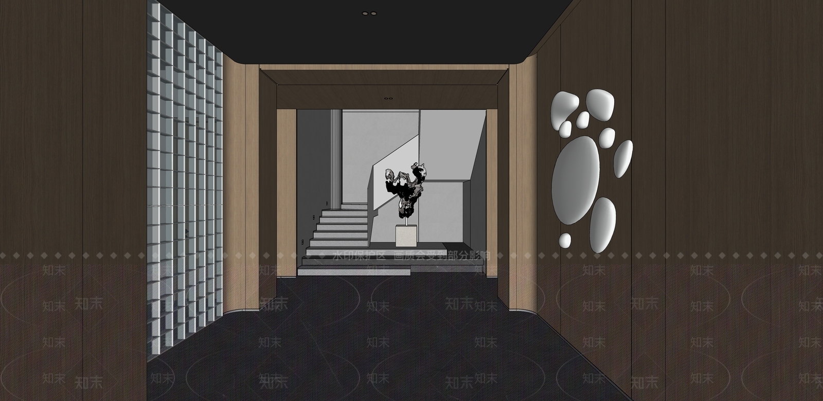 现代楼梯间SU模型下载【ID:1123712283】