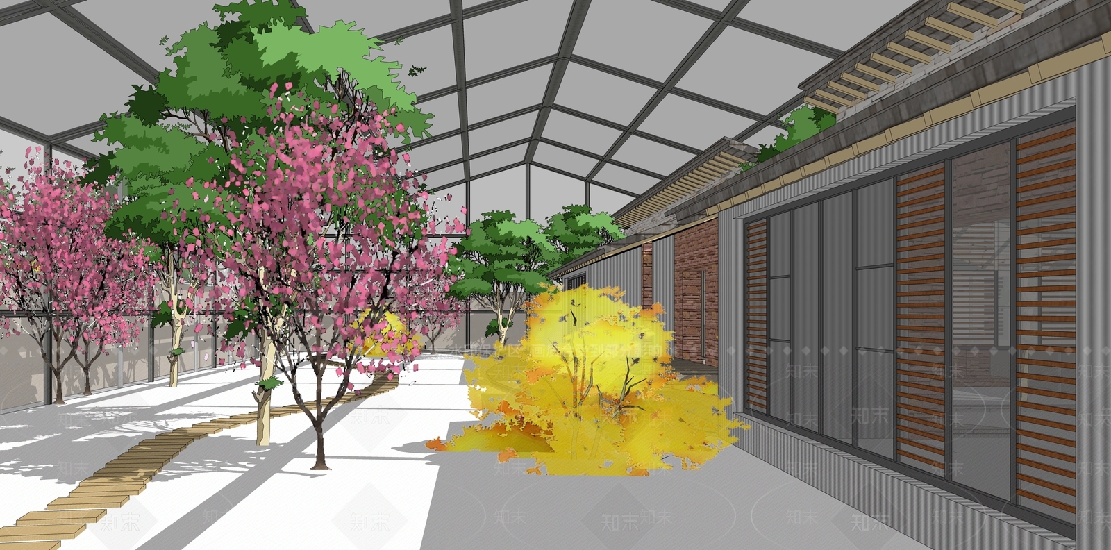 现代玻璃花房SU模型下载【ID:1123715056】