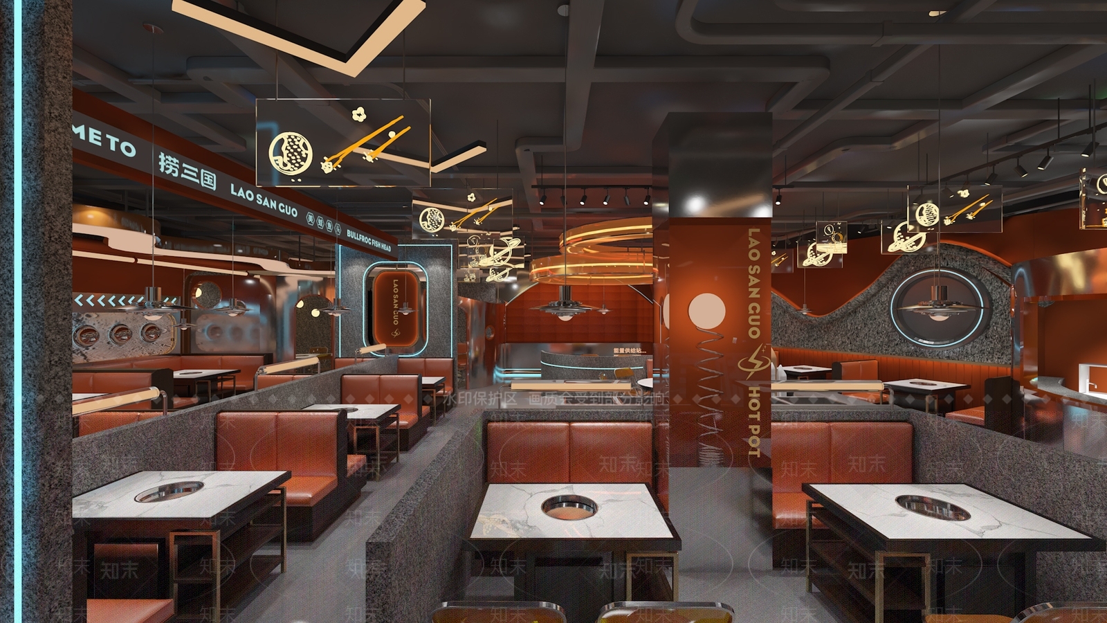 现代火锅店3D模型下载【ID:1123721801】