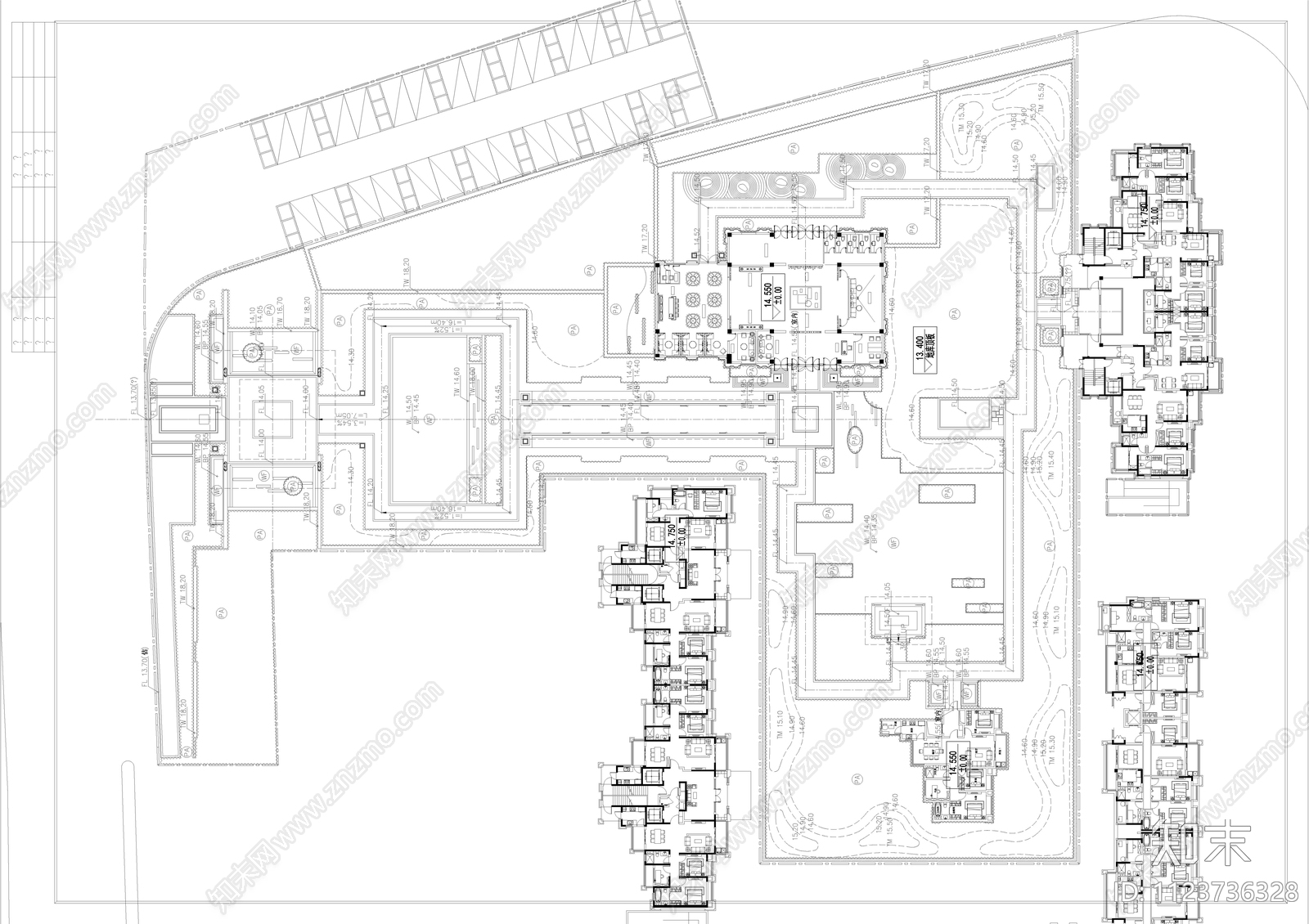 现代简约南京铂悦秦淮示范区景观方案施工图下载【ID:1123736328】