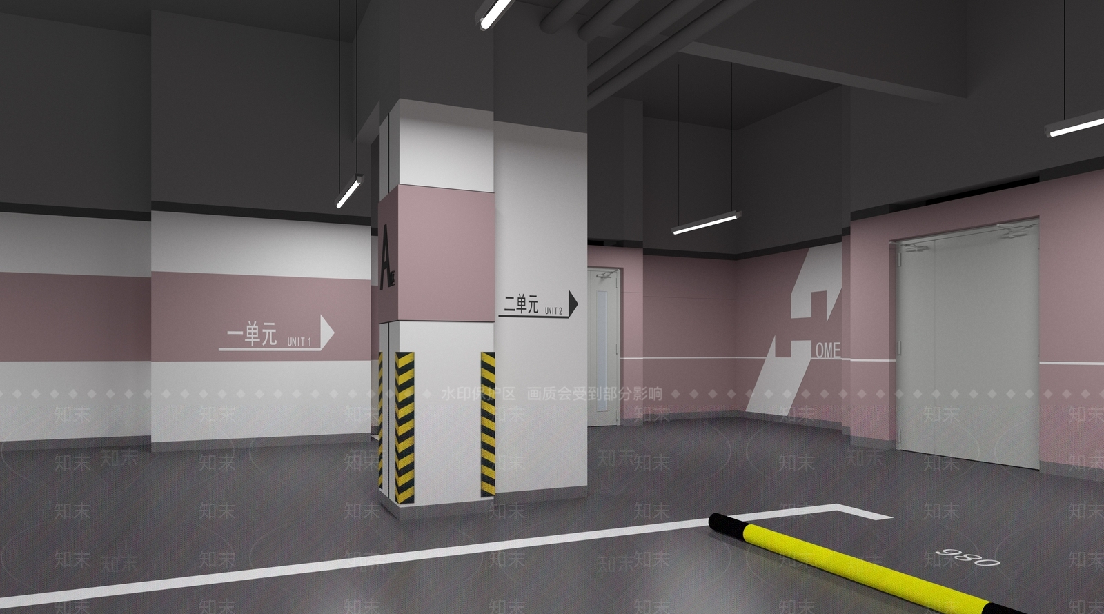 现代地下停车场3D模型下载【ID:1123739320】