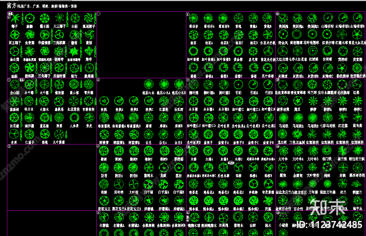 南方植物施工图下载【ID:1123742485】
