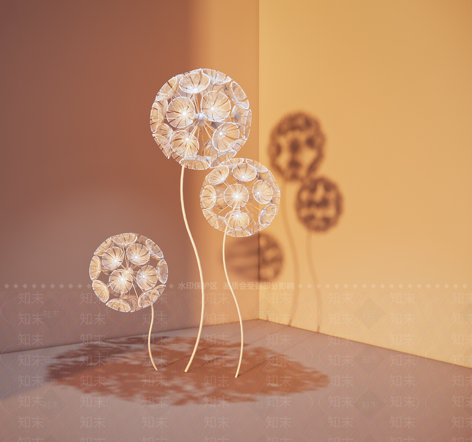 现代蒲公英雕塑小品SU模型下载【ID:1123756230】