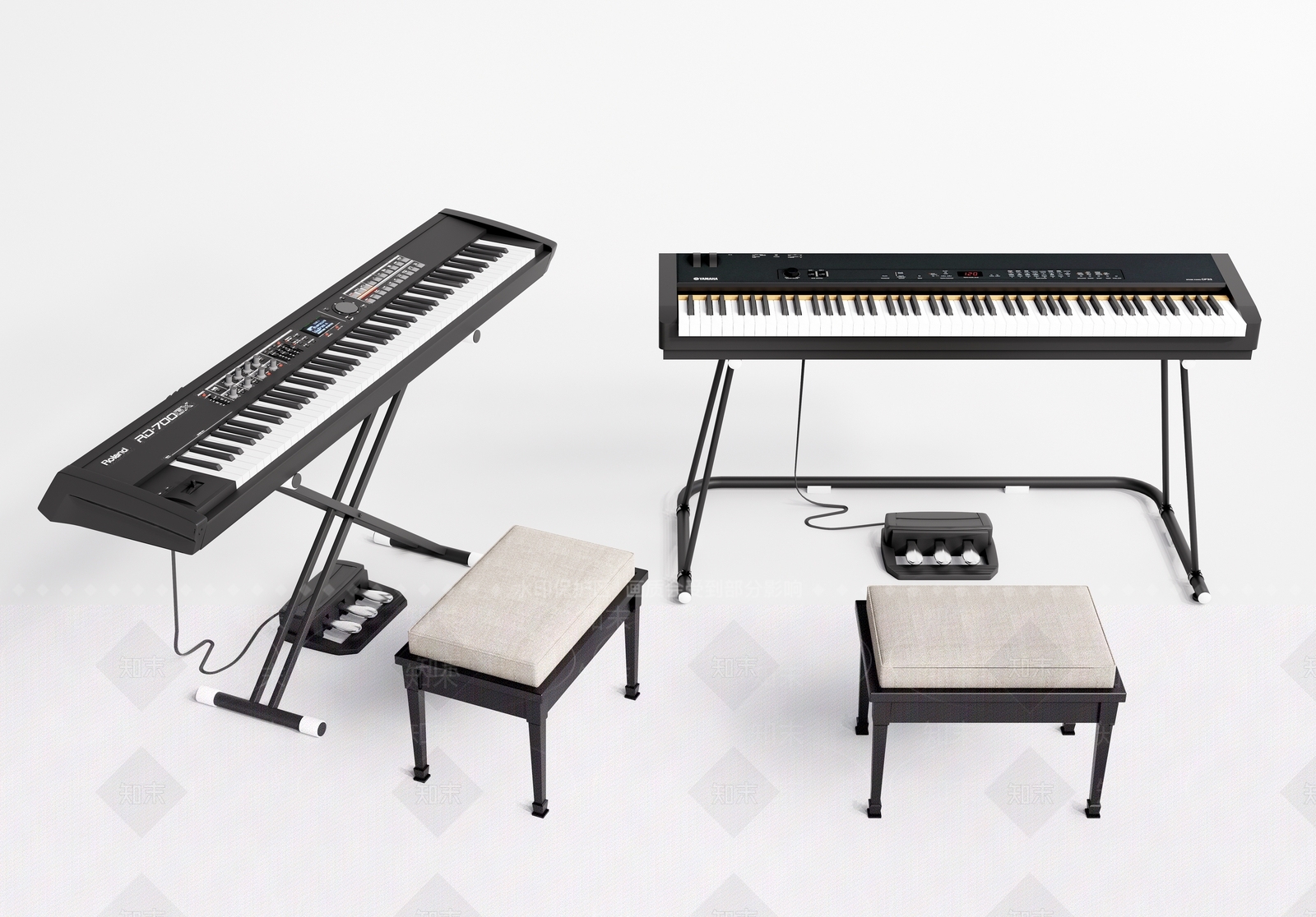 现代电子琴3D模型下载【ID:1123756517】