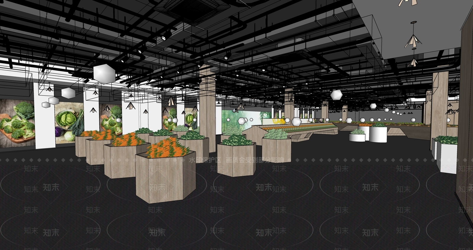 现代田园综合体展厅SU模型下载【ID:1123759808】