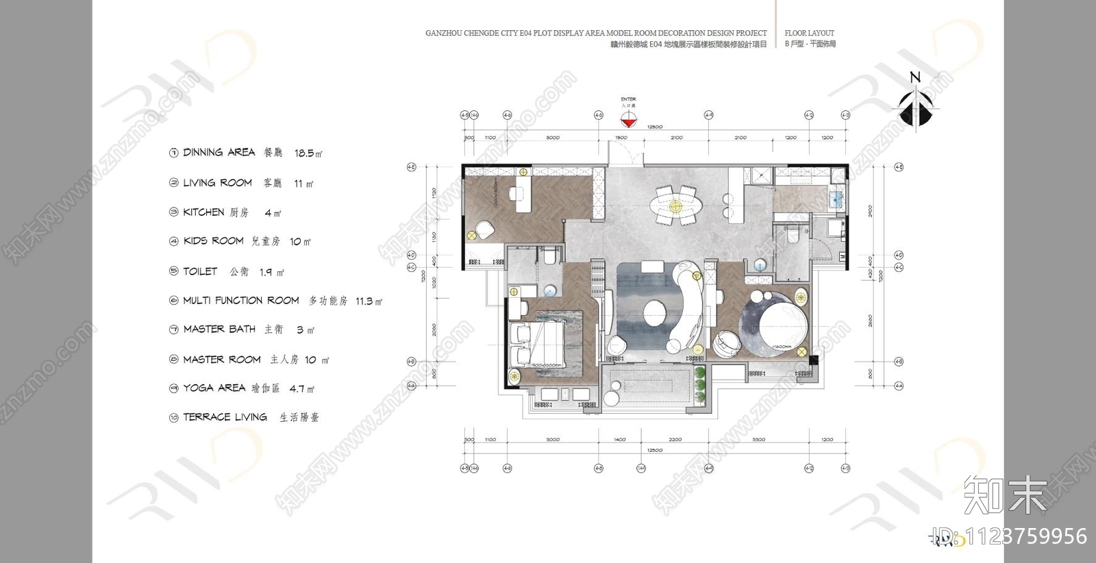 赣州毅德城展示区样板间cad施工图下载【ID:1123759956】