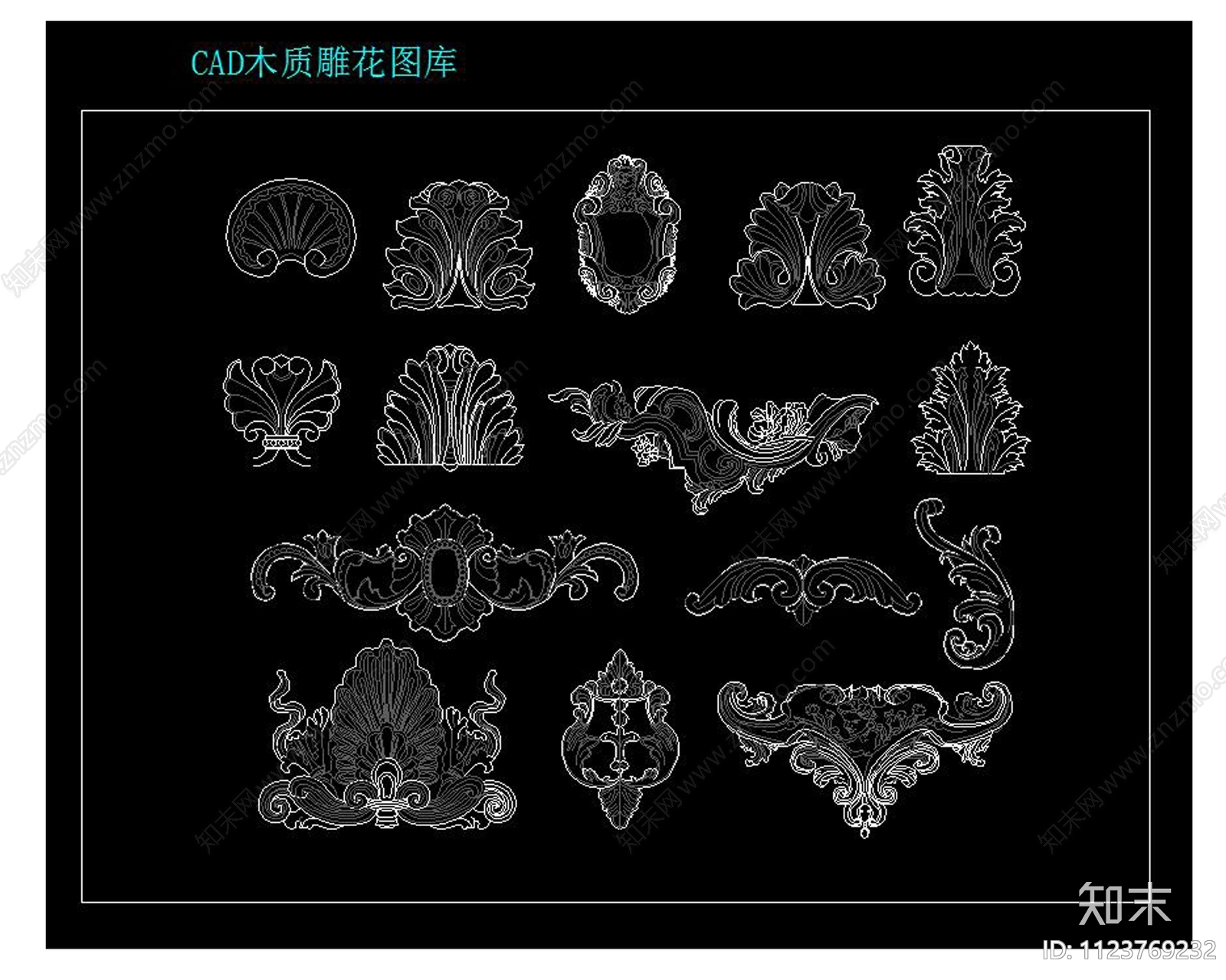 2022欧式罗马柱雕刻图案cad施工图下载【ID:1123769232】