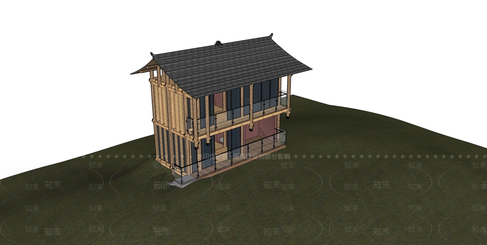 现代木屋SU模型下载【ID:1123770489】