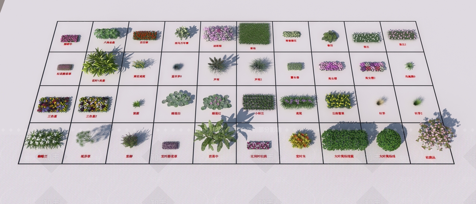 植物组合3D模型下载【ID:1123772500】