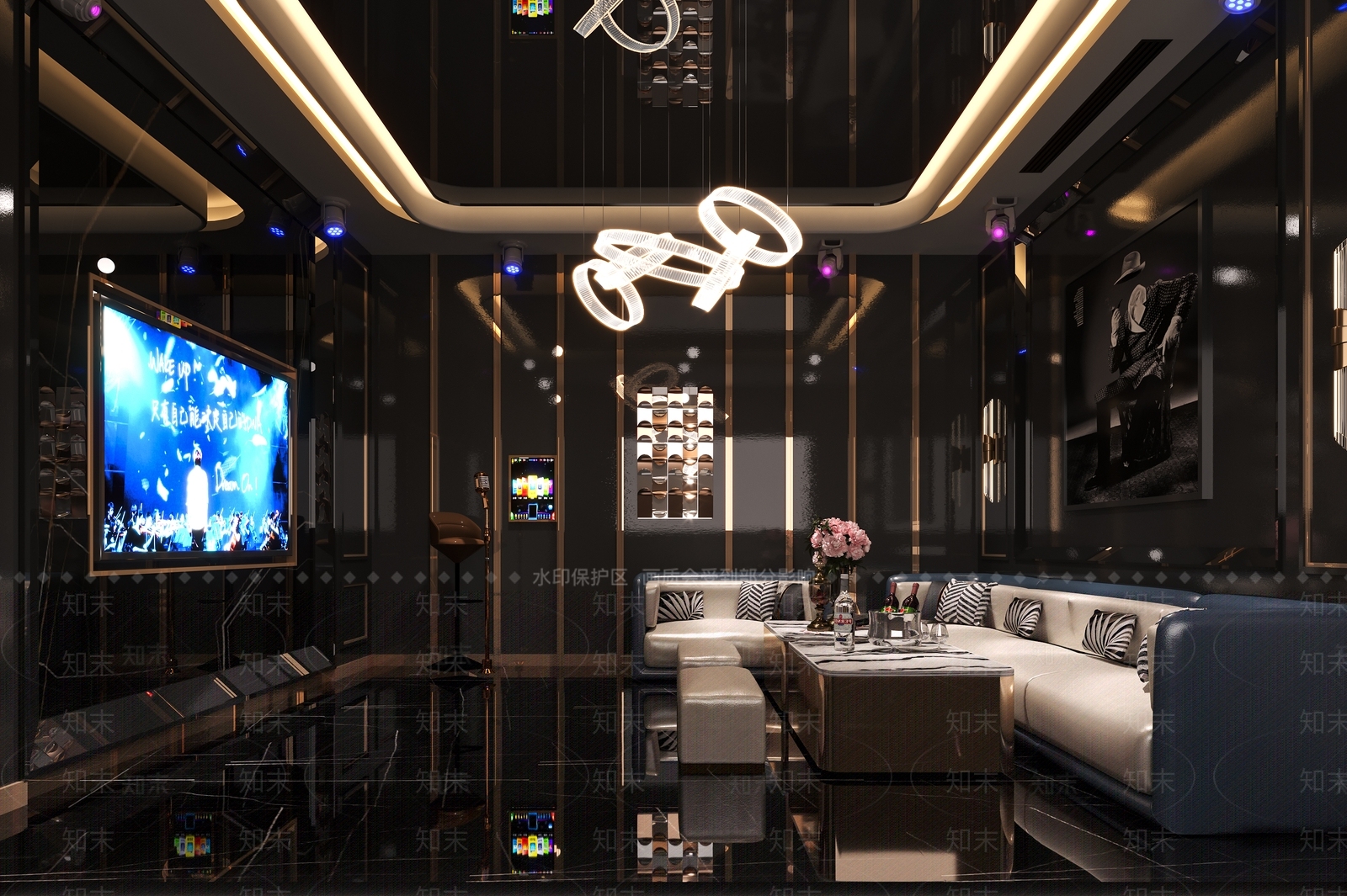 现代KTV包厢3D模型下载【ID:1123780175】