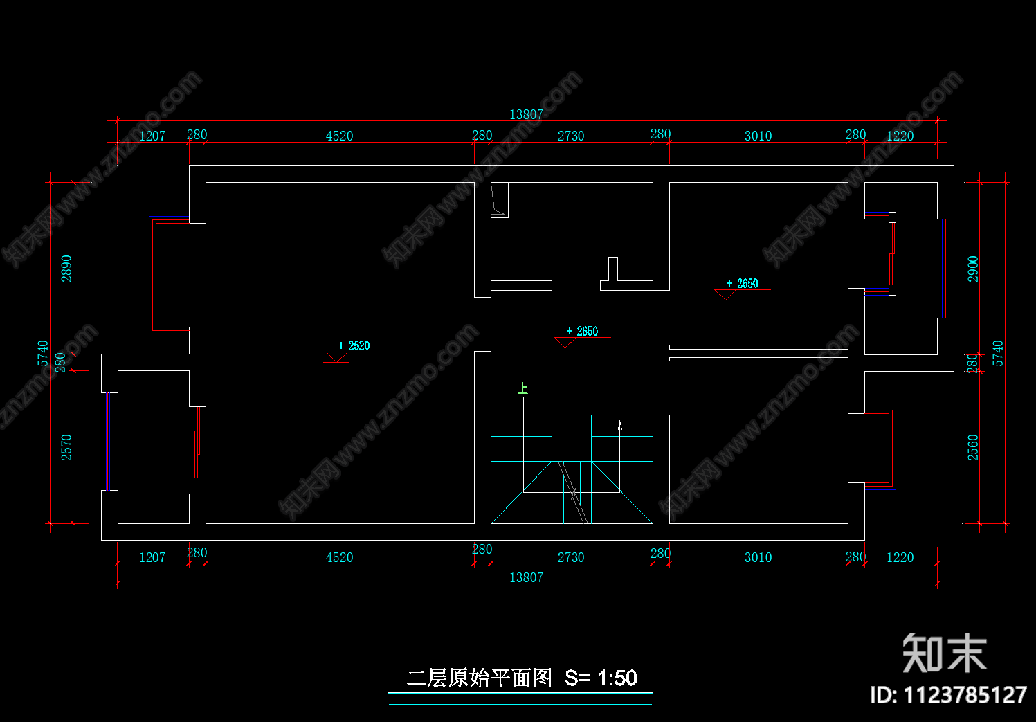 现代别墅空间平面装修图cad施工图下载【ID:1123785127】