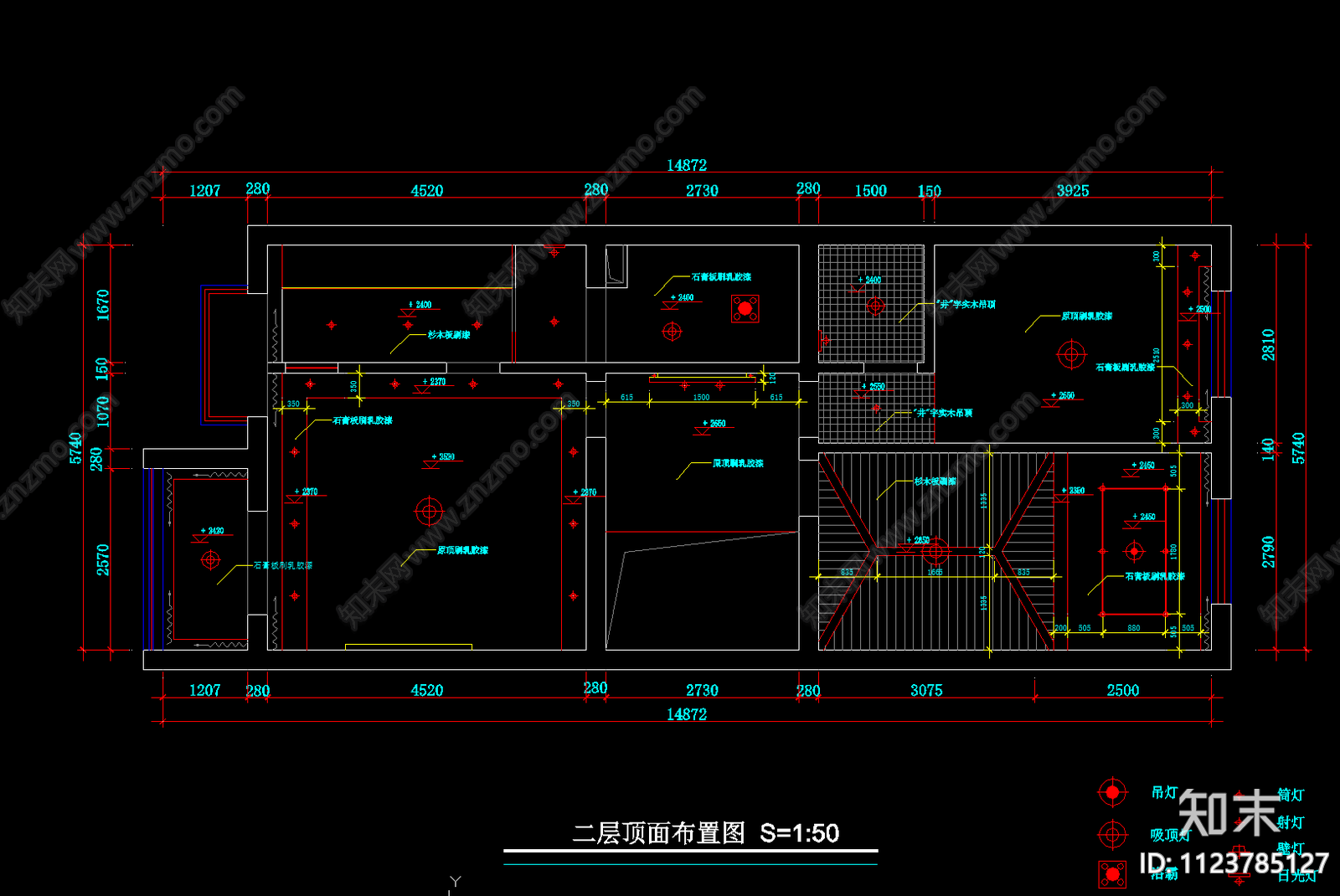 现代别墅空间平面装修图cad施工图下载【ID:1123785127】