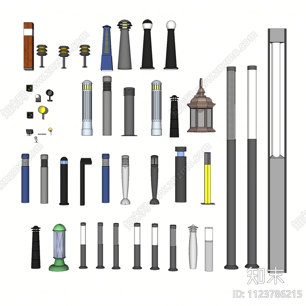 现代路灯SU模型下载【ID:1123786215】