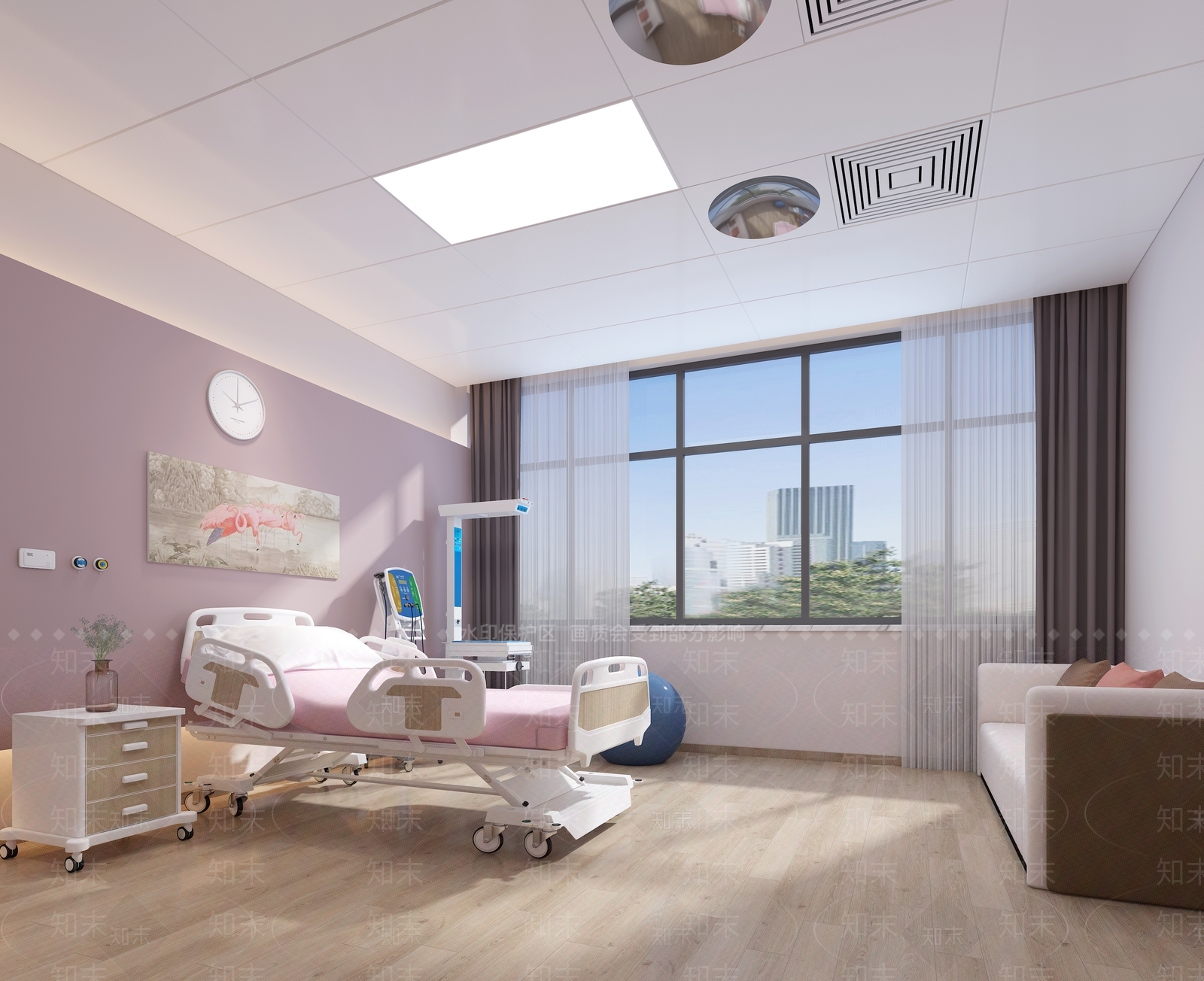 现代医院病房3D模型下载【ID:1123786913】_知末3d模型网