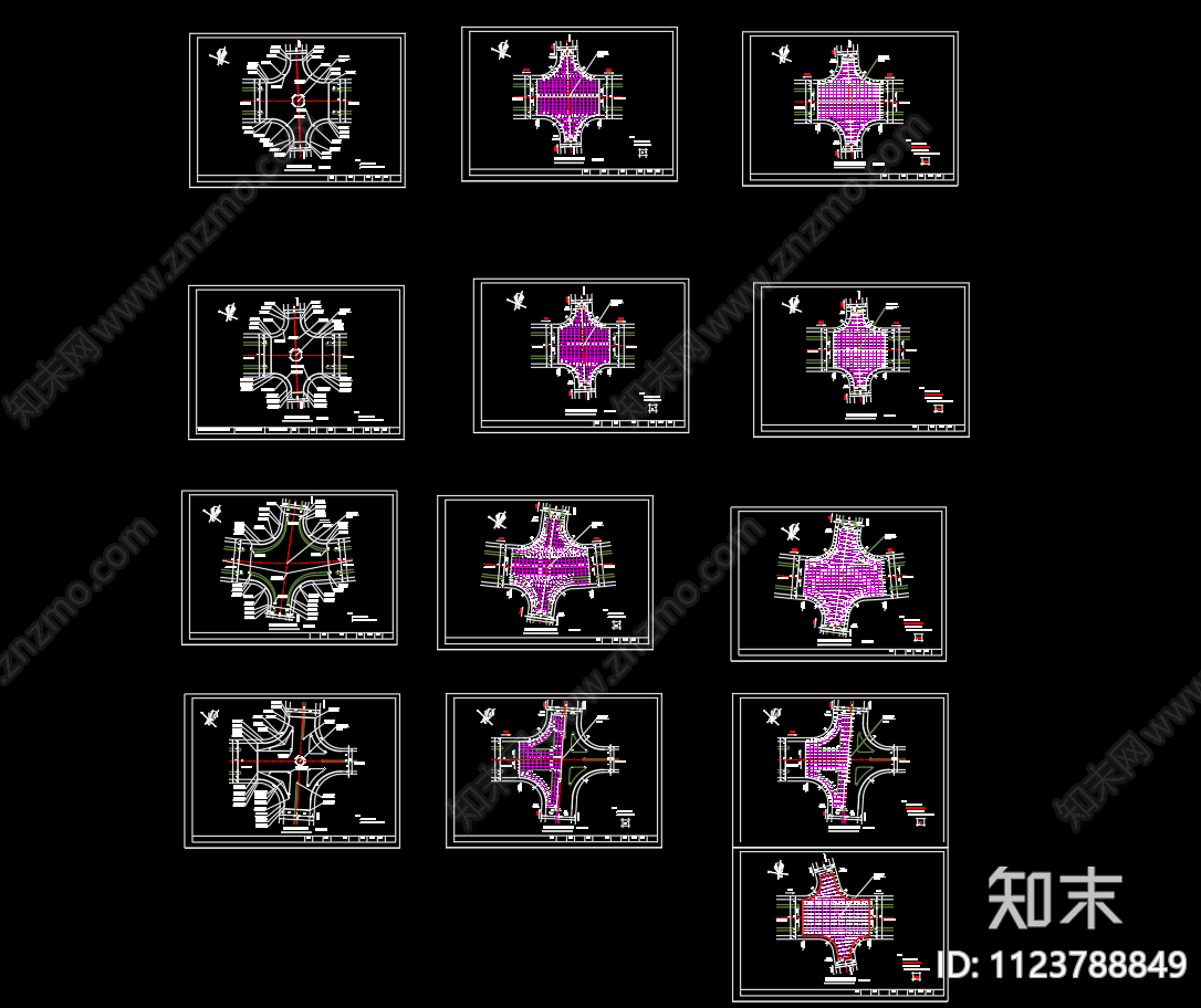 道路交叉口竖向设计图cad施工图下载【ID:1123788849】