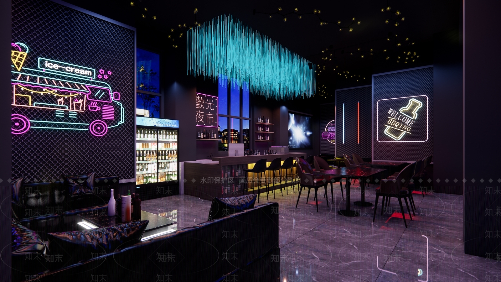 现代酒吧SU模型下载【ID:1123790688】