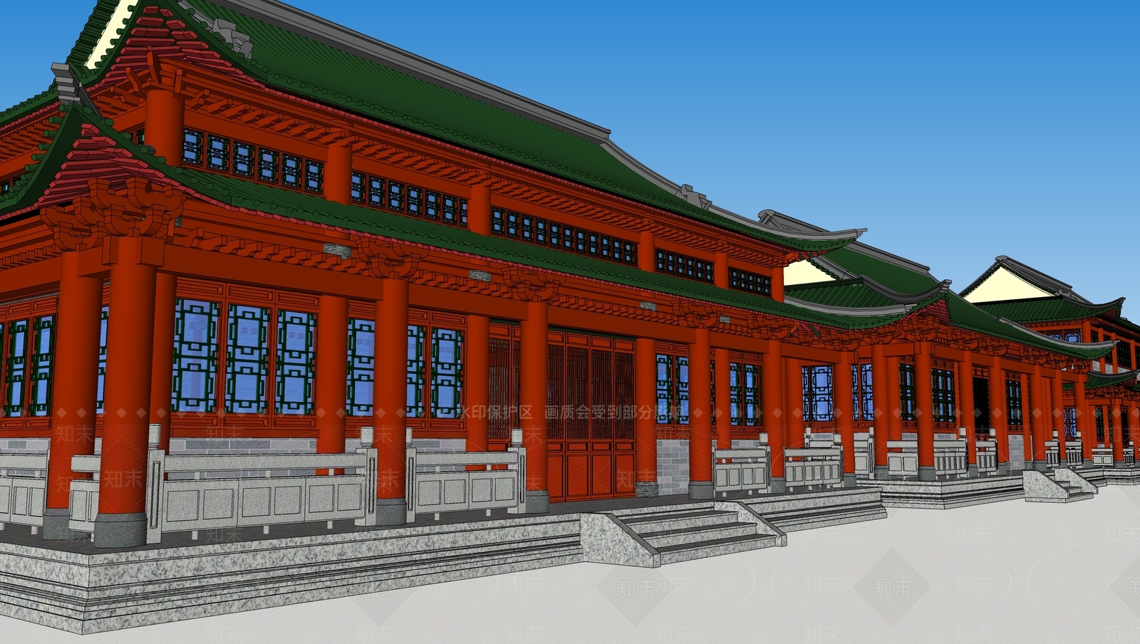 中式大殿SU模型下载【ID:1123794706】