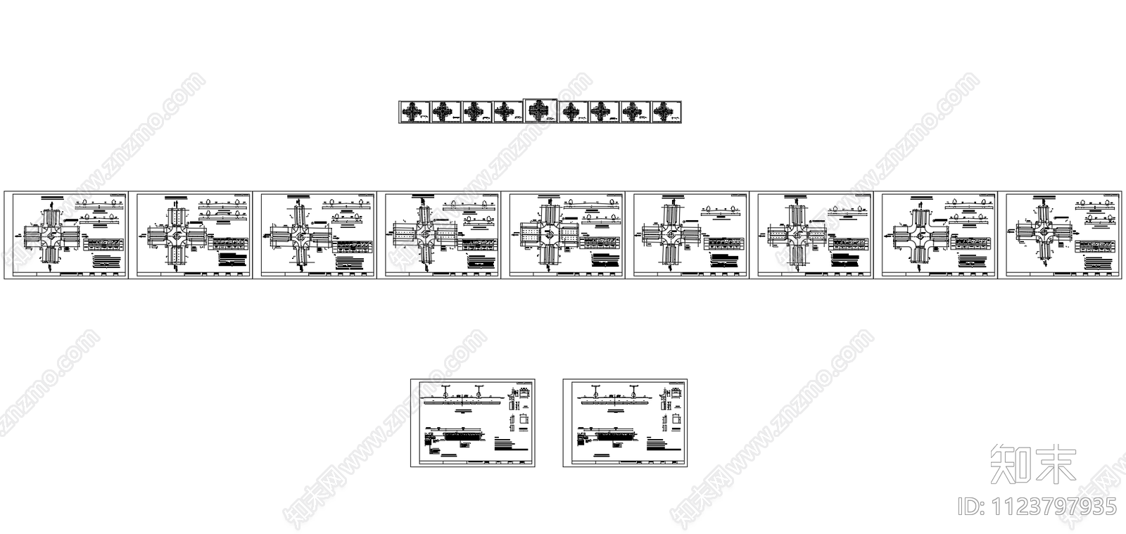 道路交叉口平面图cad施工图下载【ID:1123797935】