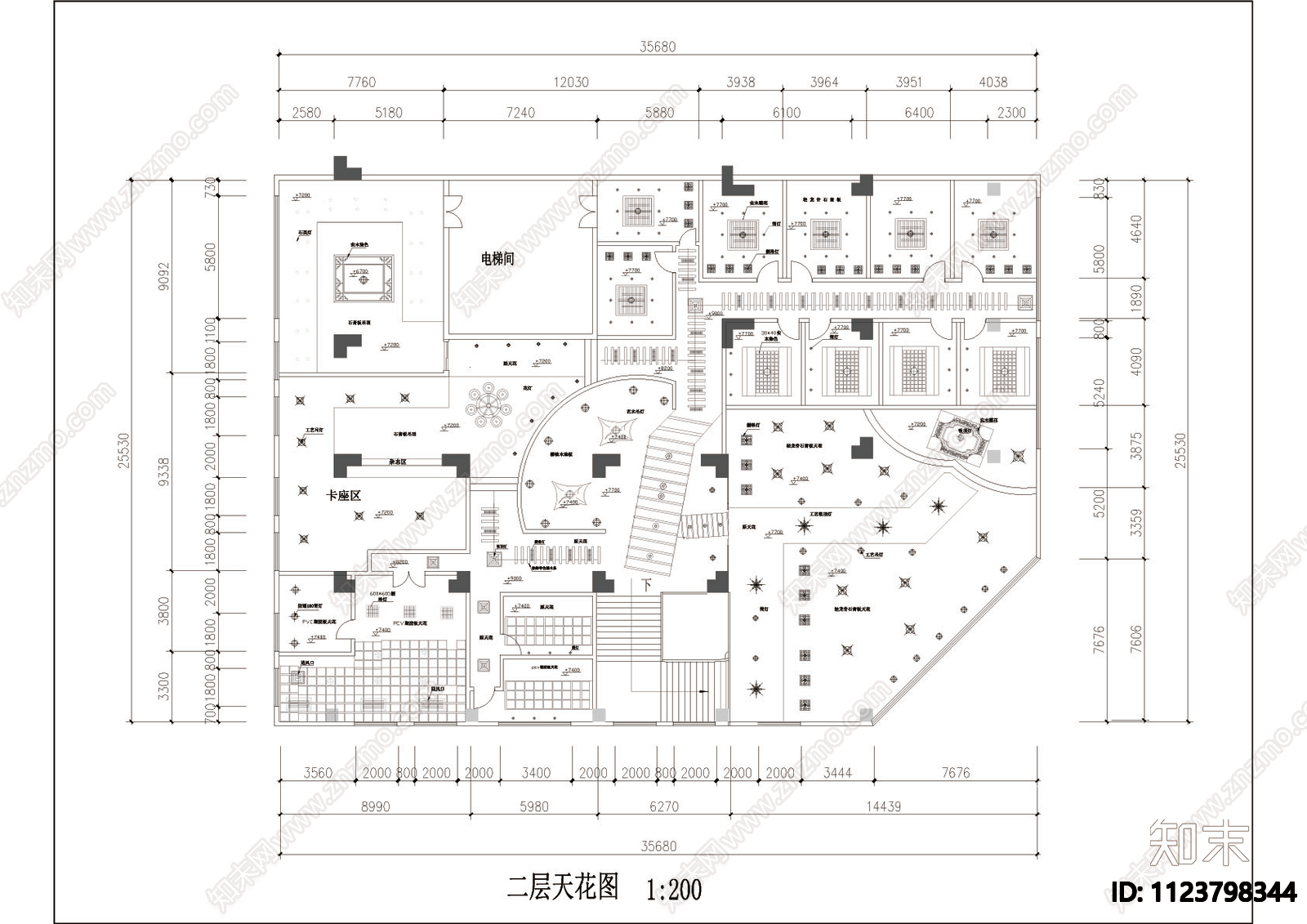 两层茶艺馆设计装修图施工图下载【ID:1123798344】