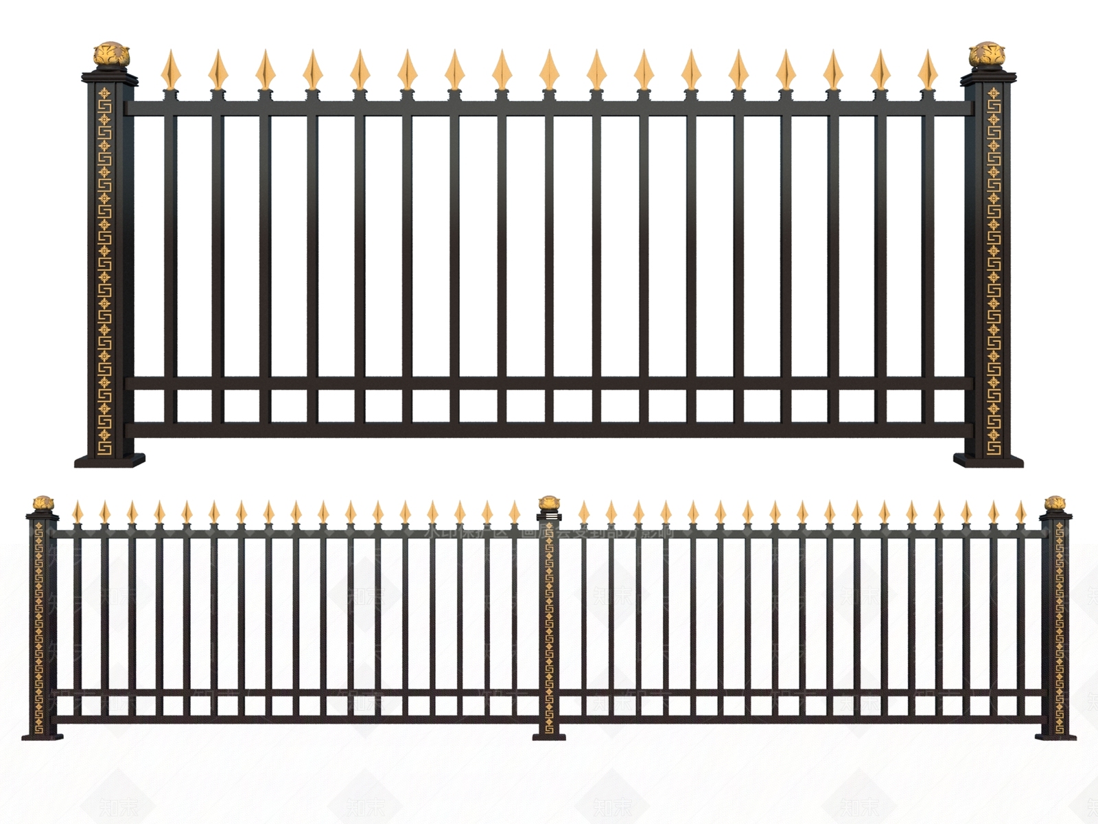 欧式风格铁艺栏杆SU模型下载【ID:1123799505】