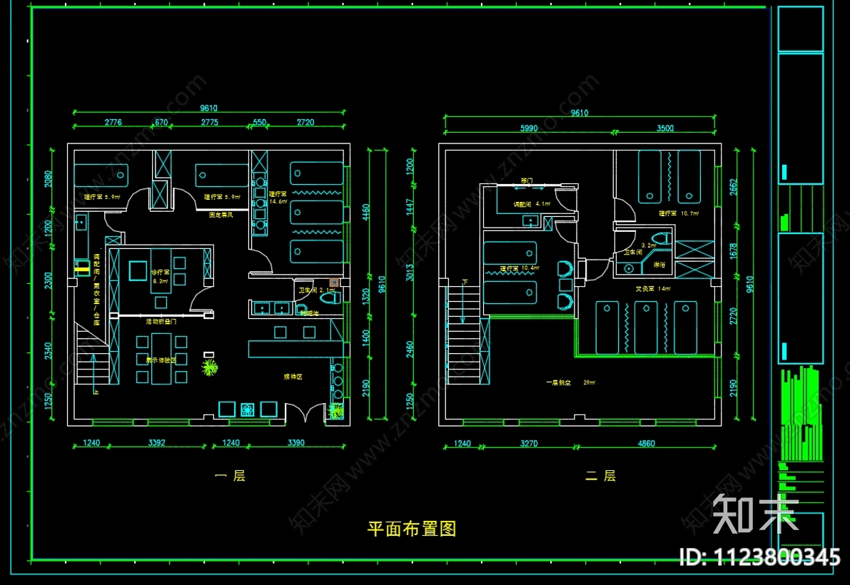 中医理疗馆cad施工图下载【ID:1123800345】