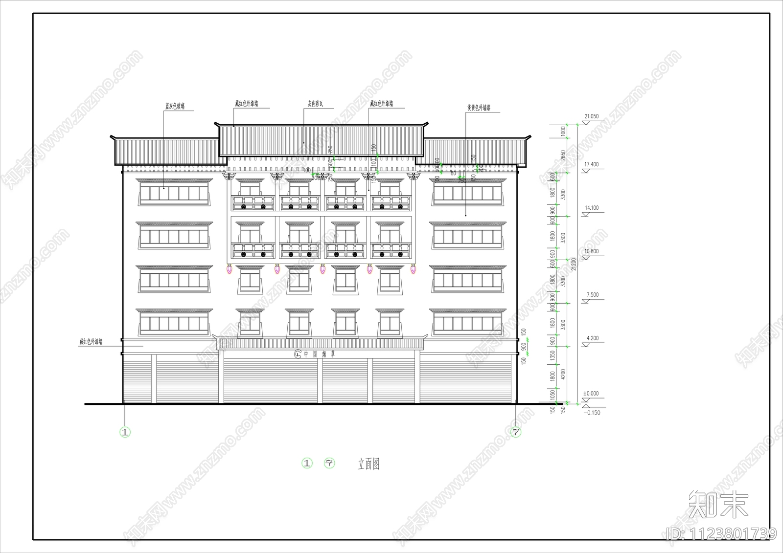 藏式建筑外观cad施工图下载【ID:1123801739】