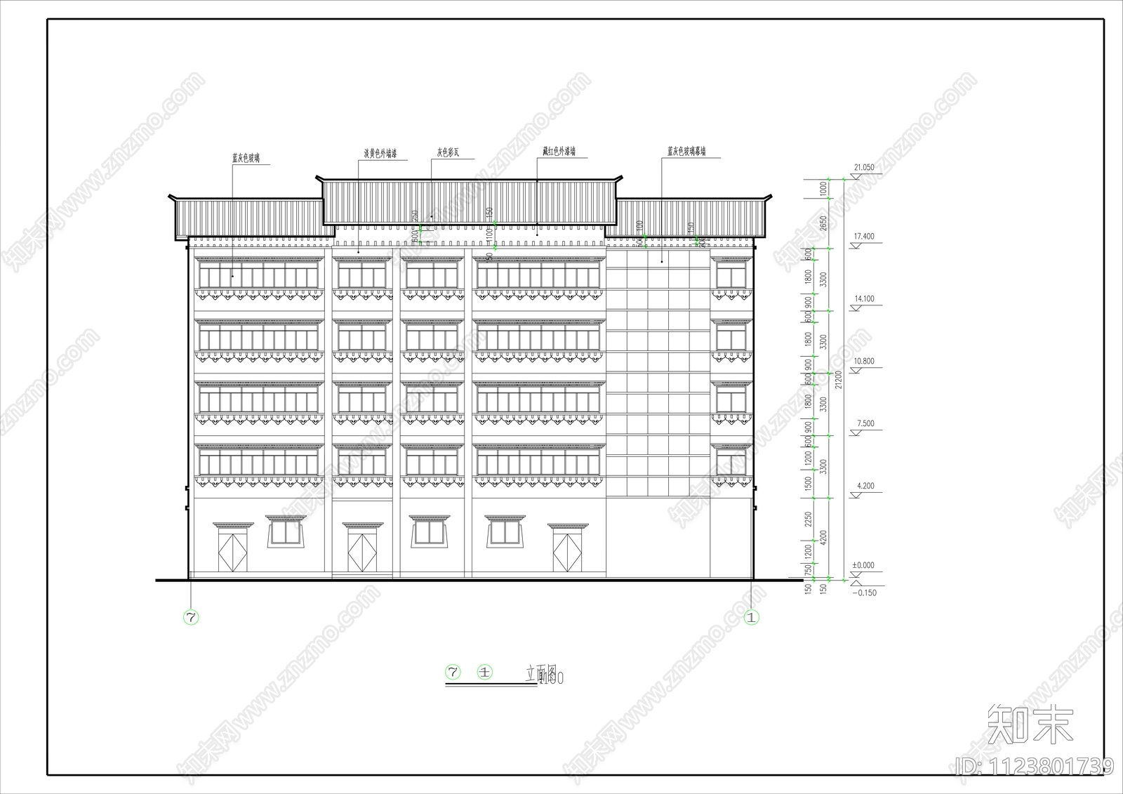 藏式建筑外观cad施工图下载【ID:1123801739】