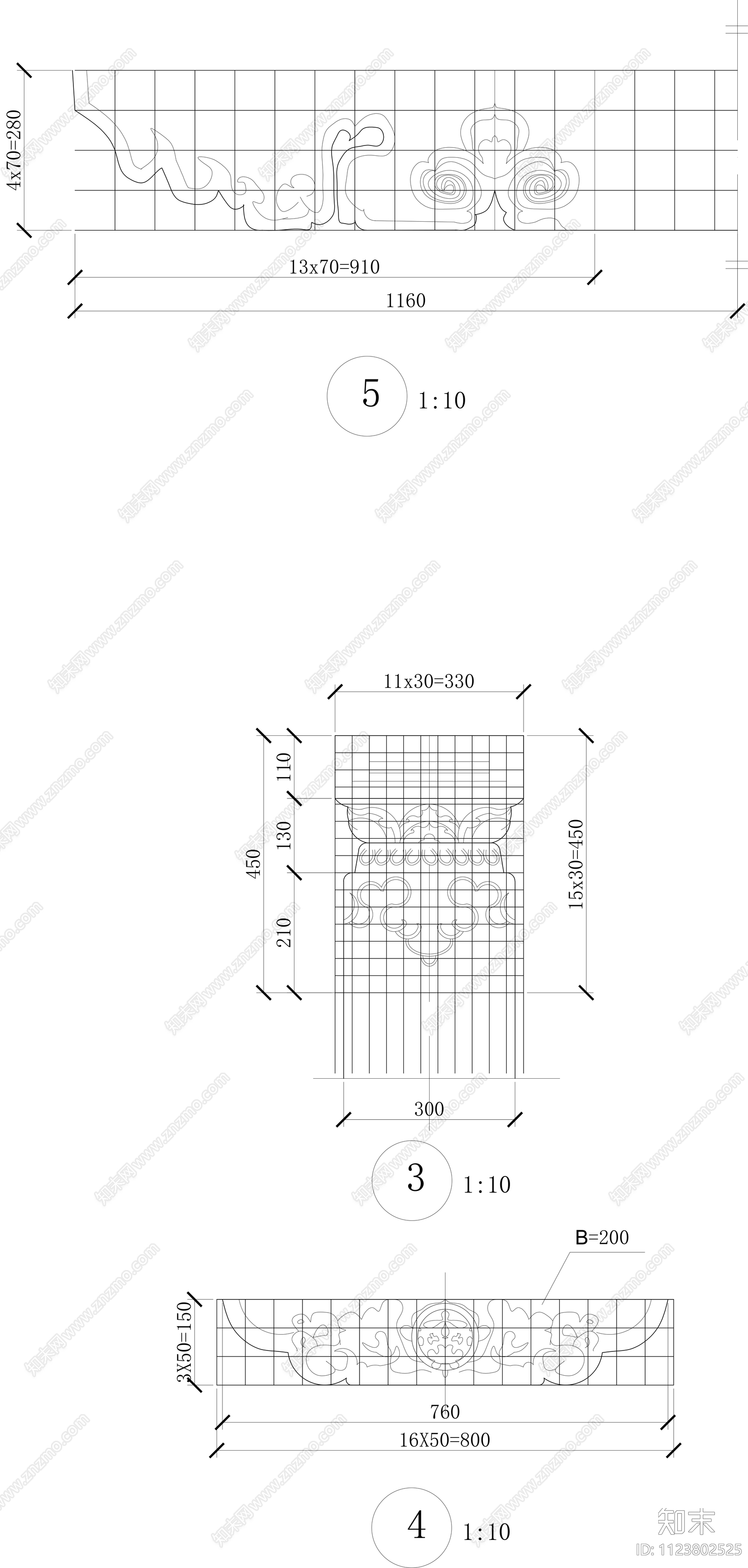 中式西藏门楼样式cad施工图下载【ID:1123802525】