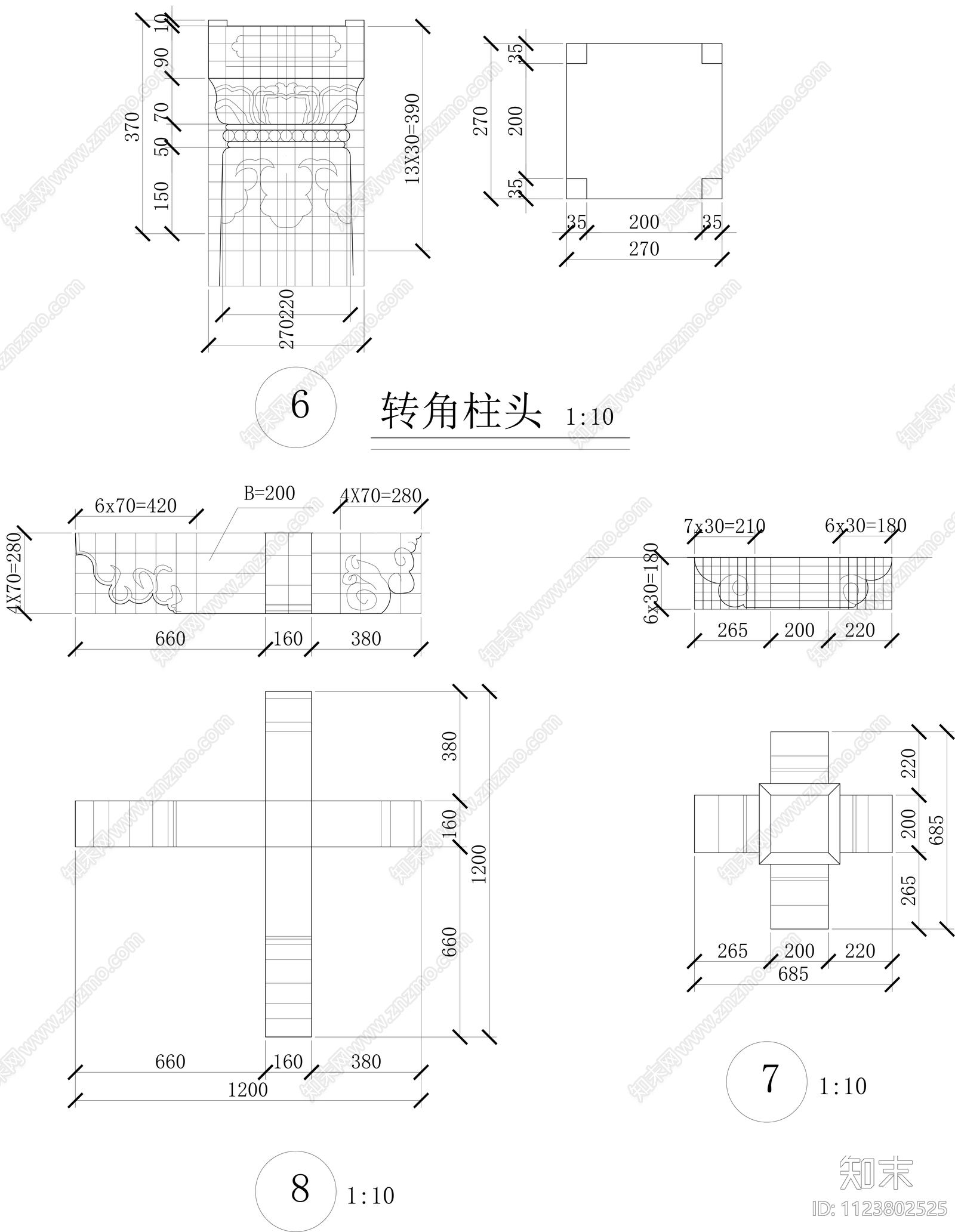 中式西藏门楼样式cad施工图下载【ID:1123802525】