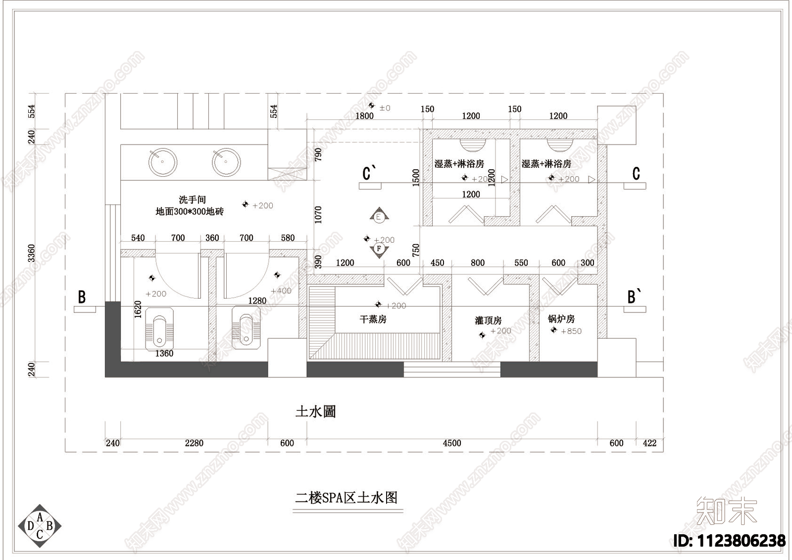 双层美容院装修设计cad详图cad施工图下载【ID:1123806238】