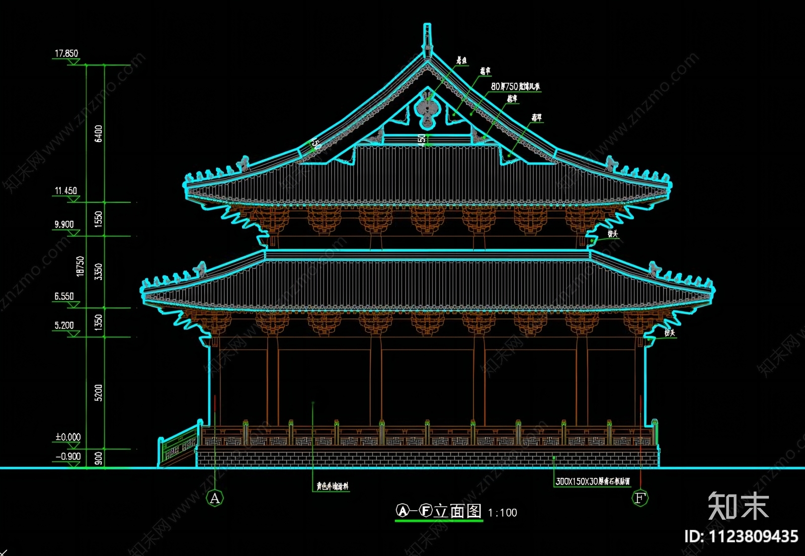 宋式大殿cad施工图下载【ID:1123809435】