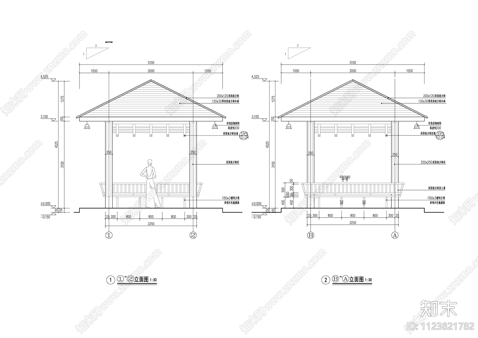 现代木景亭施工图下载【ID:1123821782】