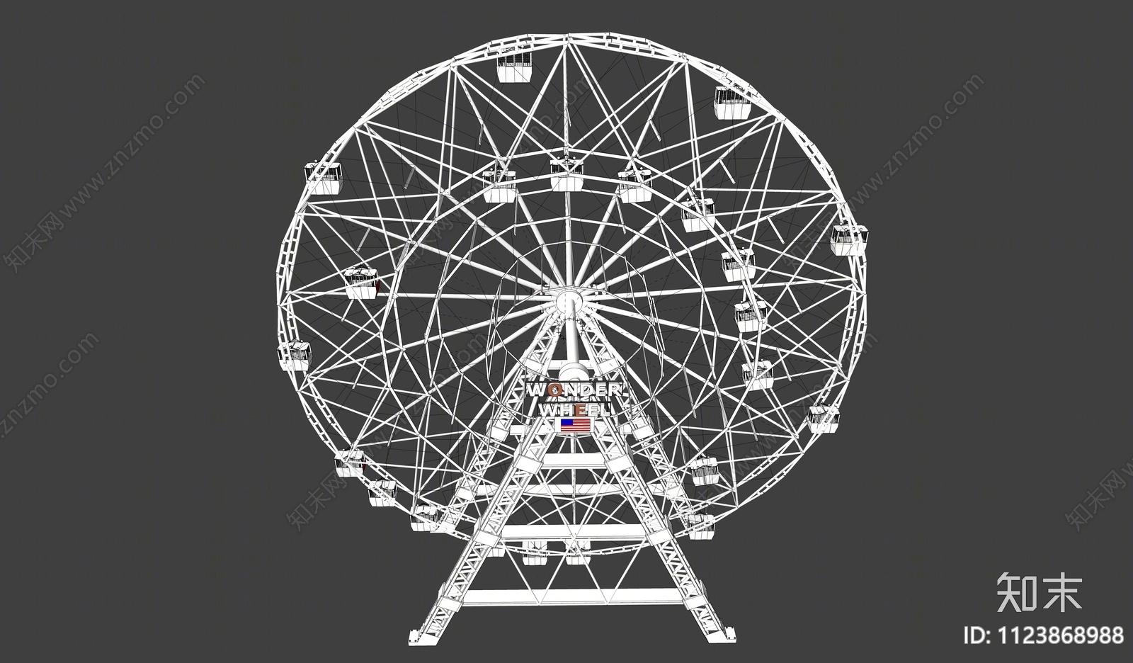 摩天轮SU模型下载【ID:1123868988】