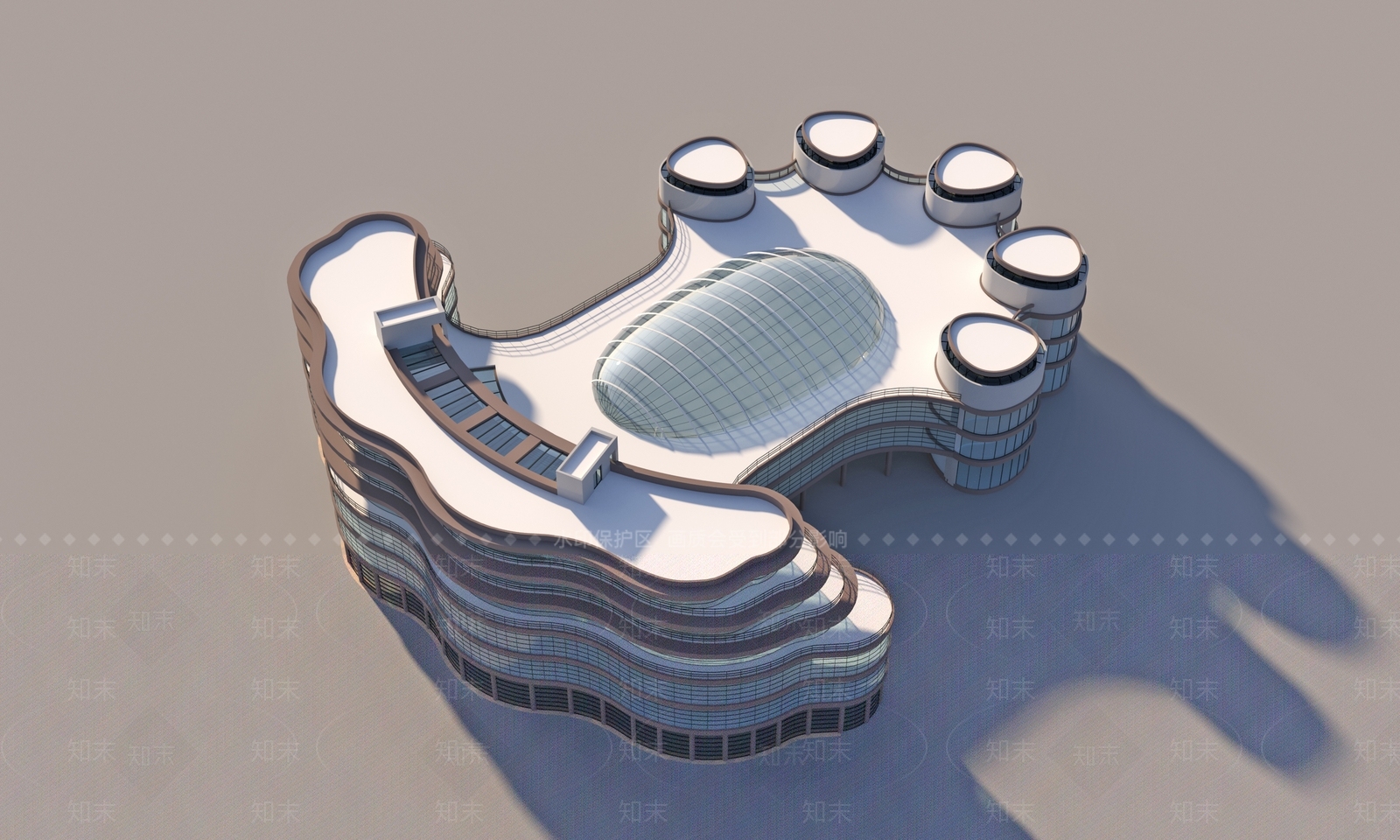 现代展览馆外观3D模型下载【ID:1123841831】