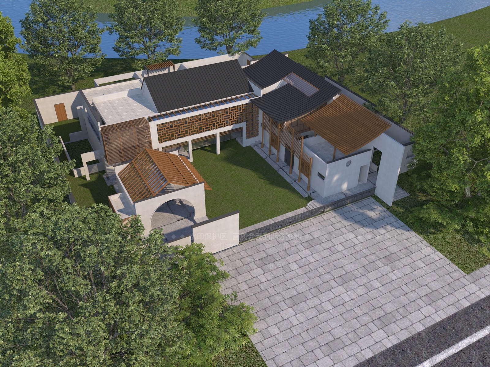 新中式四合院3D模型下载【ID:1123843172】_知末3d模型网