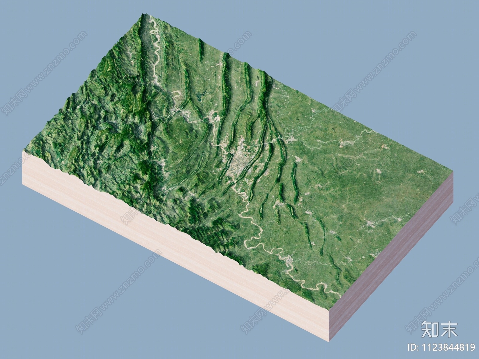 假山地形沙盘SU模型下载【ID:1123844819】