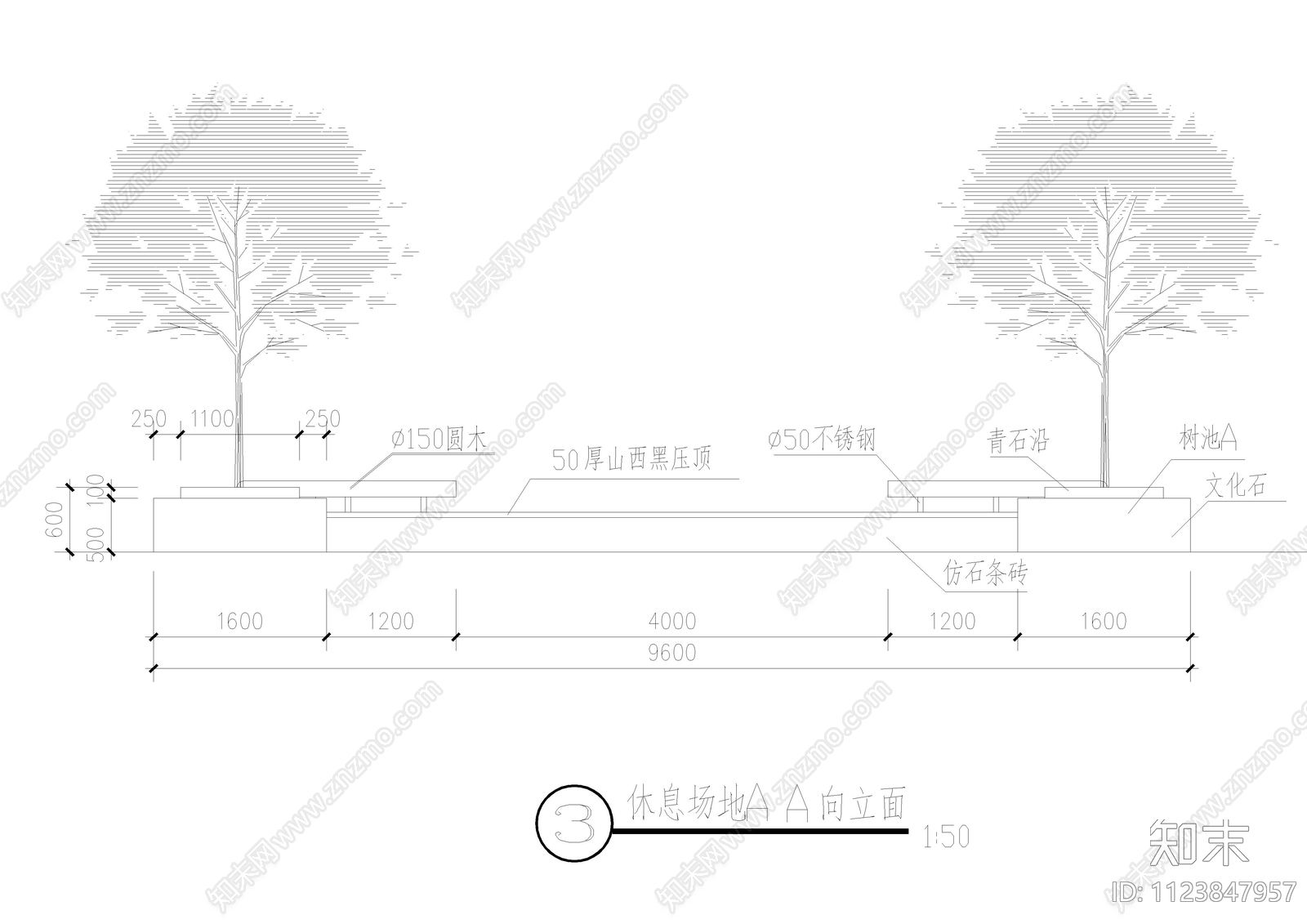 凳池cad详图施工图下载【ID:1123847957】