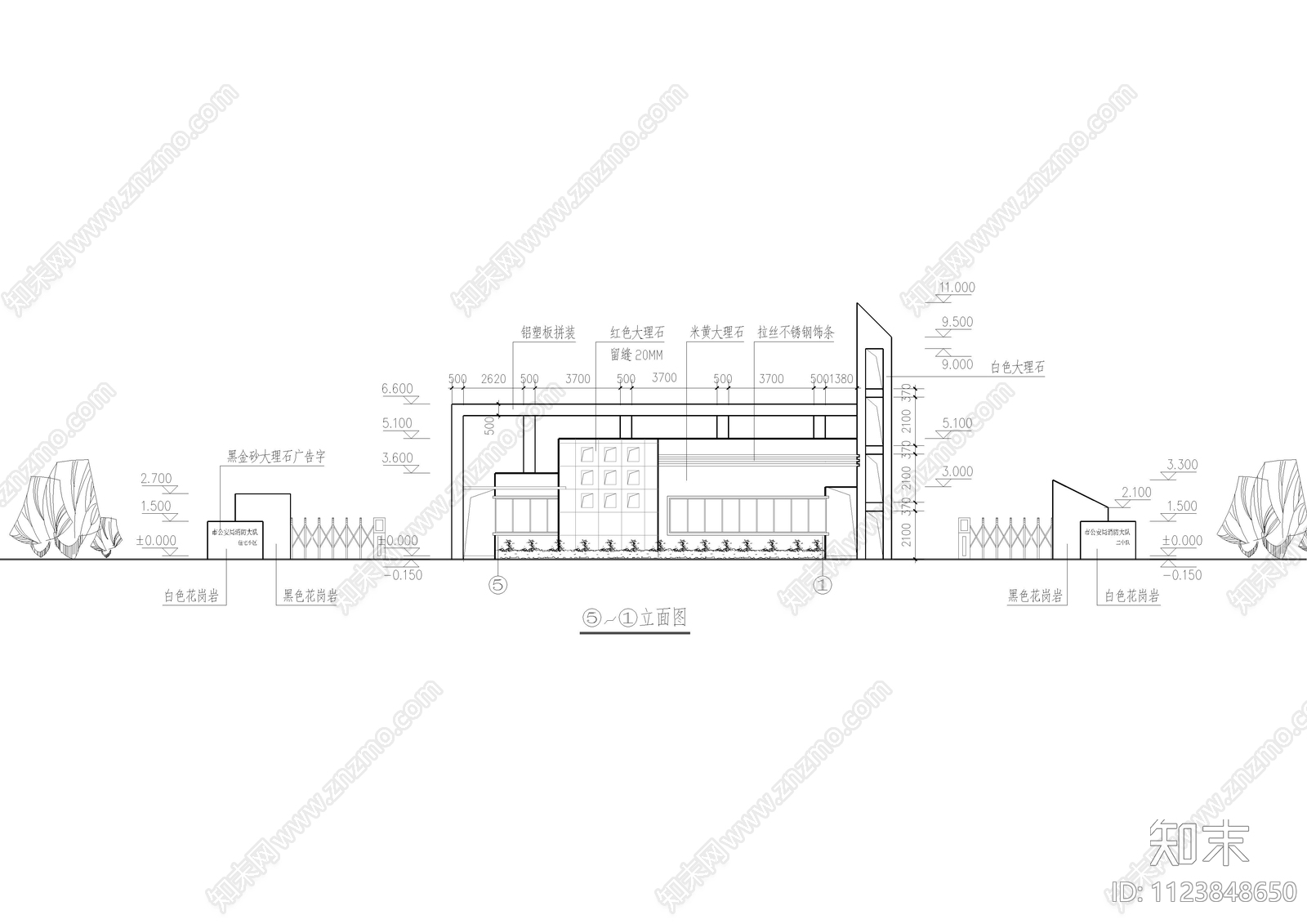 门卫和大门设计全套建筑图施工图下载【ID:1123848650】