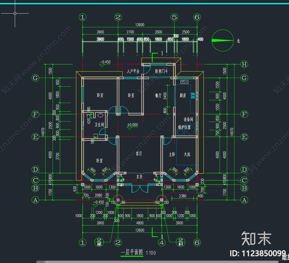 一层自建房施工图下载【ID:1123850099】