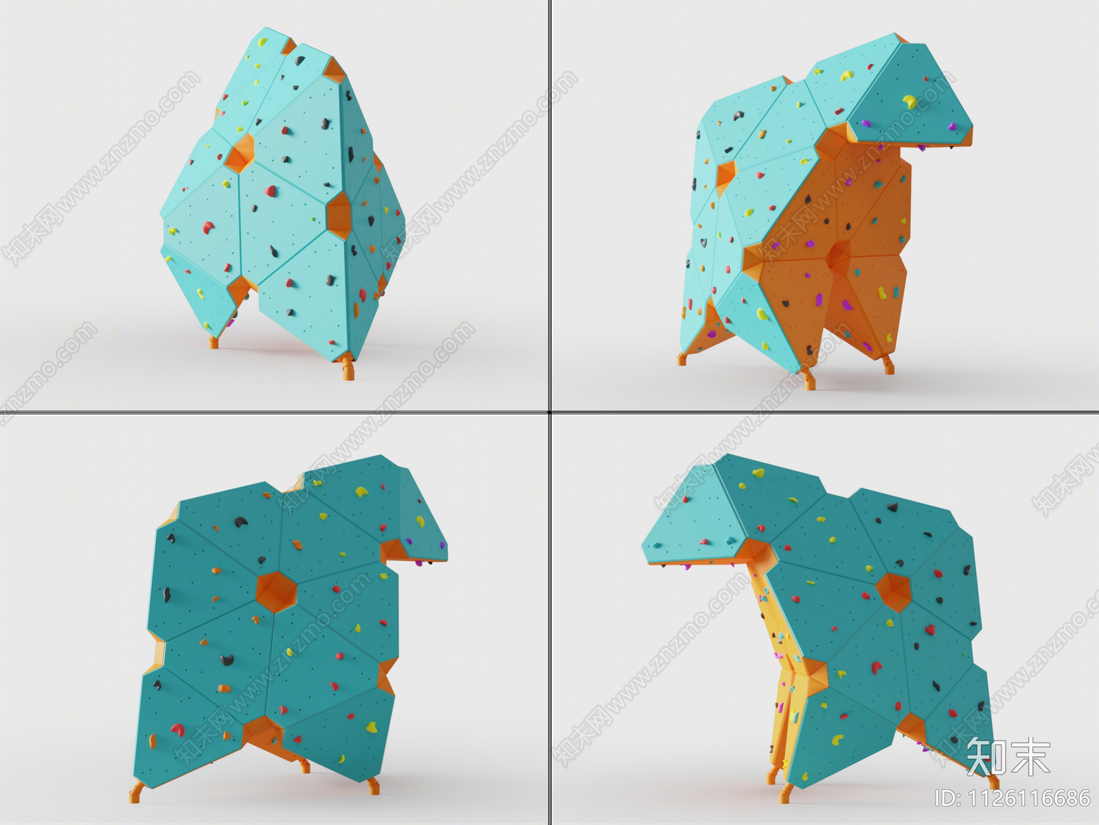 ZigZagBoulder攀岩墙3D模型下载【ID:1126116686】