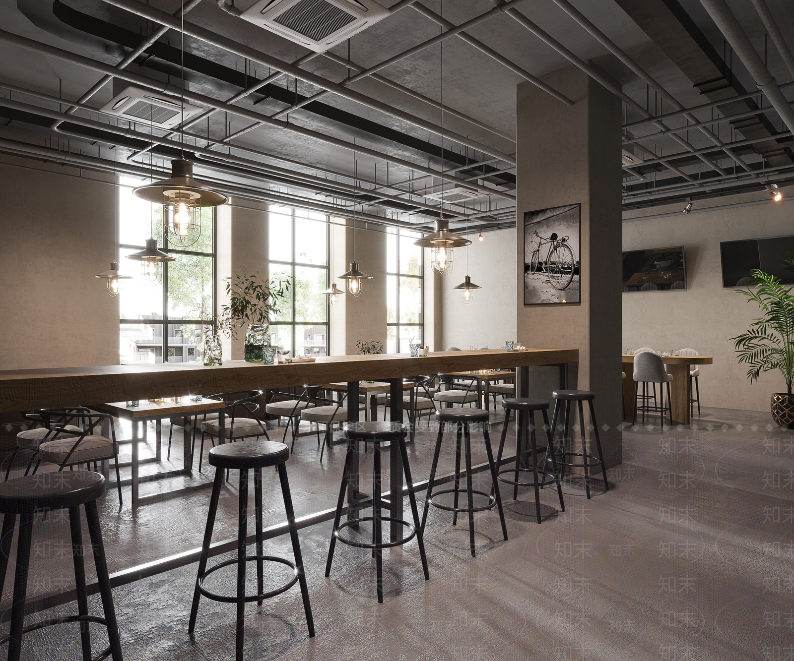 现代咖啡馆SU模型下载【ID:1123852477】