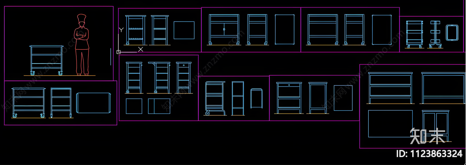 厨房推车CAD施工图下载【ID:1123863324】