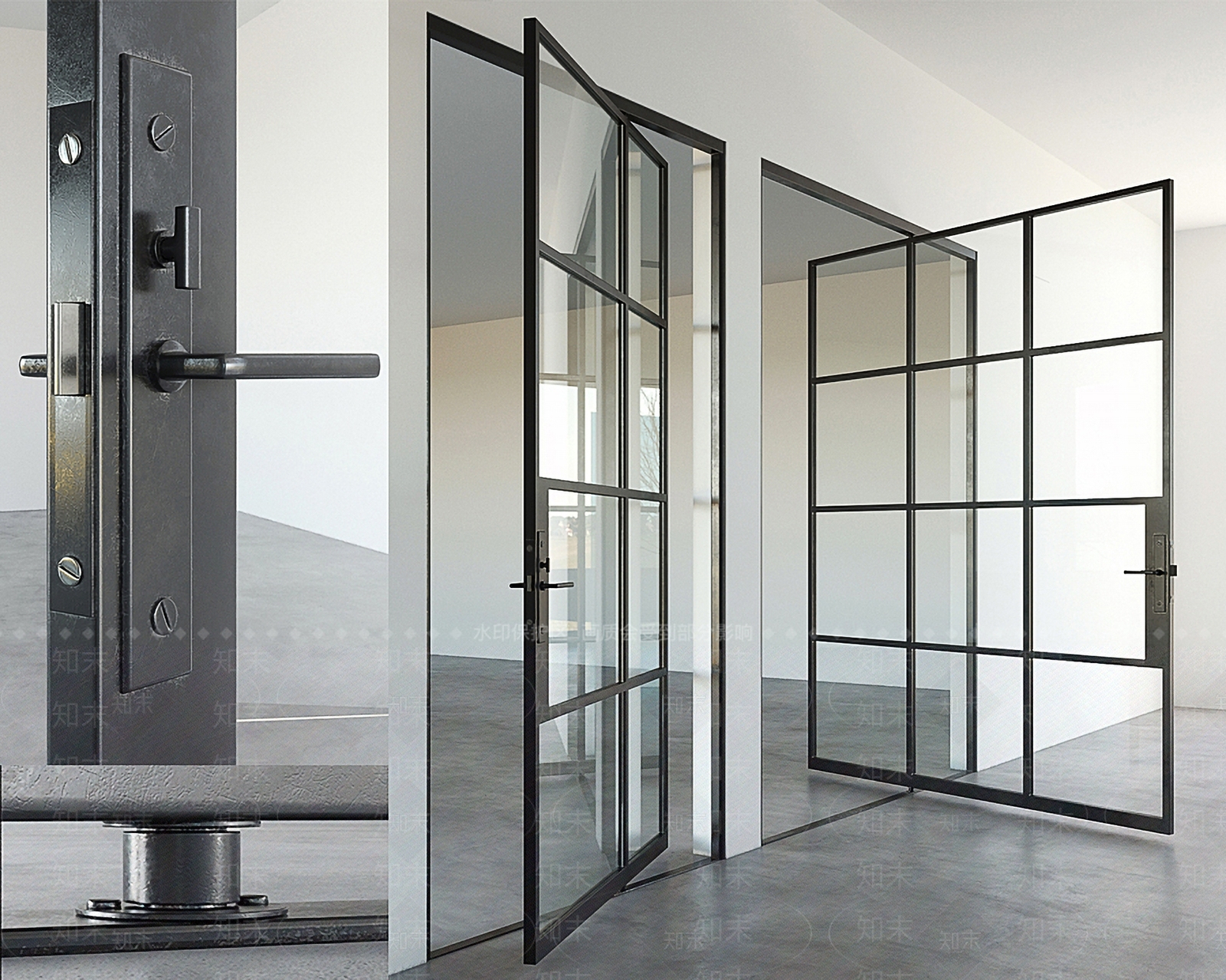 现代旋转玻璃门3D模型下载【ID:1161979031】