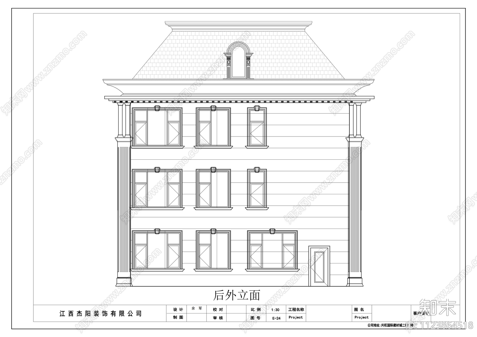 福建别墅外立面设计CADcad施工图下载【ID:1123864518】