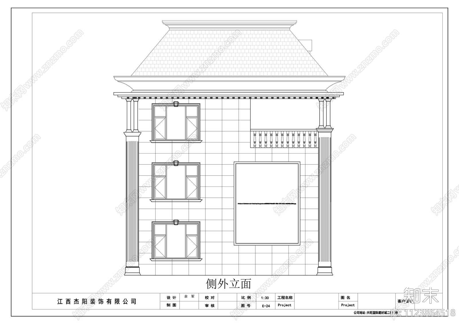 福建别墅外立面设计CADcad施工图下载【ID:1123864518】